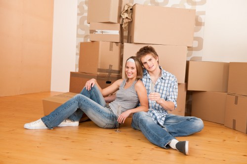 Moving van loading with care for household items