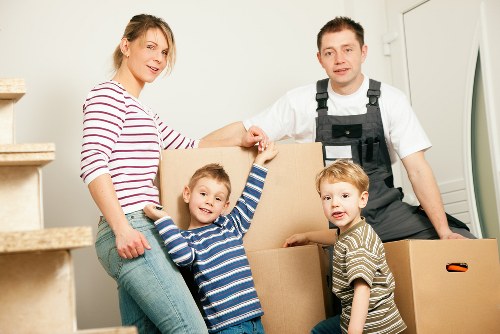Removal van and sorted recyclable materials in West Kensington