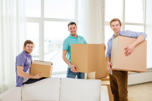 Student removals vehicle loading boxes in West Kensington
