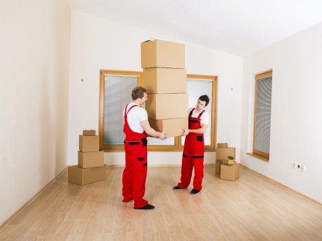 Professional removals service handling household items with care